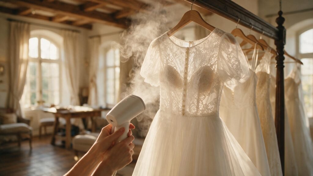 Entretenir une robe de mariée en dentelle